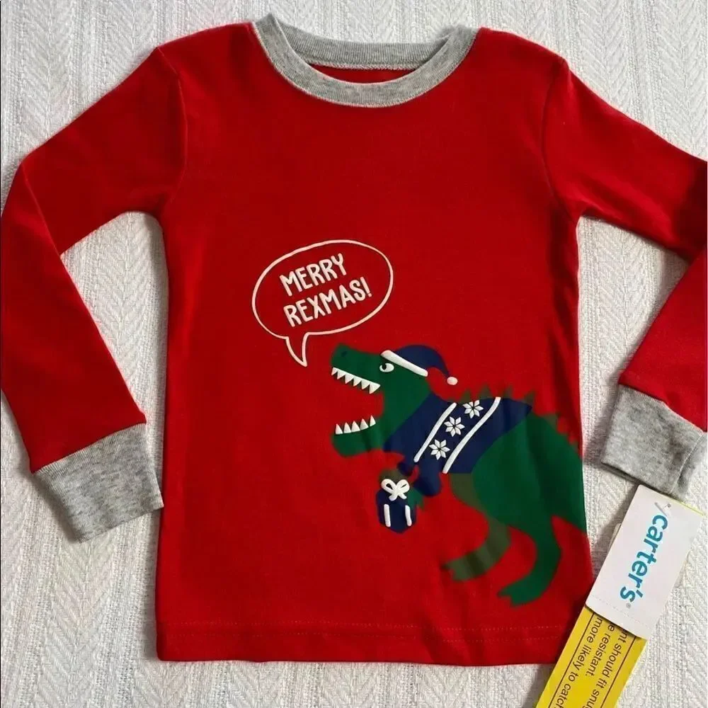 CARTER’S Boys 2 Piece “Merry Rexmas” Pajama Set